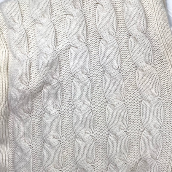 Express Design Studio Cream 100% Cashmere Cable Knit Poncho Wrap Size O/ S - Picture 2 of 12